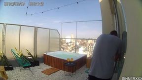 behind the scenes cam - intense sex in the rooftop jacuzzi in argentina - cherry kiss