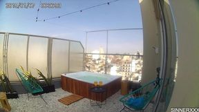 behind the scenes cam - intense sex in the rooftop jacuzzi in argentina - cherry kiss