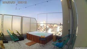 behind the scenes cam - intense sex in the rooftop jacuzzi in argentina - cherry kiss