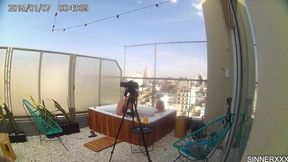 behind the scenes cam - intense sex in the rooftop jacuzzi in argentina - cherry kiss