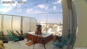 behind the scenes cam - intense sex in the rooftop jacuzzi in argentina - cherry kiss