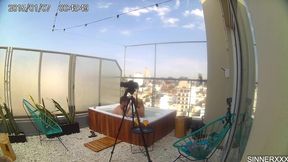 behind the scenes cam - intense sex in the rooftop jacuzzi in argentina - cherry kiss