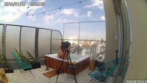 behind the scenes cam - intense sex in the rooftop jacuzzi in argentina - cherry kiss