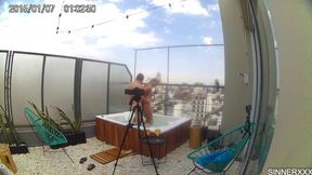 behind the scenes cam - intense sex in the rooftop jacuzzi in argentina - cherry kiss