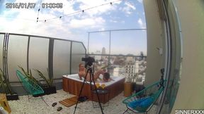 behind the scenes cam - intense sex in the rooftop jacuzzi in argentina - cherry kiss