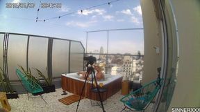 behind the scenes cam - intense sex in the rooftop jacuzzi in argentina - cherry kiss