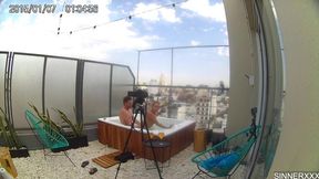 behind the scenes cam - intense sex in the rooftop jacuzzi in argentina - cherry kiss