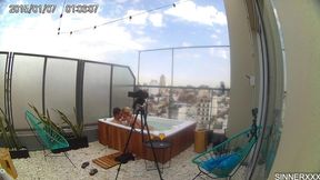 behind the scenes cam - intense sex in the rooftop jacuzzi in argentina - cherry kiss
