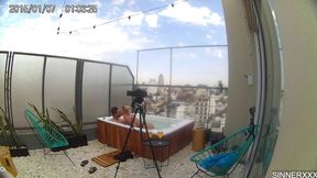 behind the scenes cam - intense sex in the rooftop jacuzzi in argentina - cherry kiss