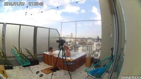 behind the scenes cam - intense sex in the rooftop jacuzzi in argentina - cherry kiss