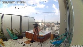 behind the scenes cam - intense sex in the rooftop jacuzzi in argentina - cherry kiss