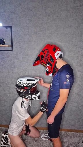 Guy in Mxhelmet and Nike Tn Sneakers Fucks Another Guy