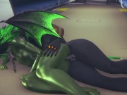 Yaoi Furry Yiff Anubis the Dog and a dragon sex in train