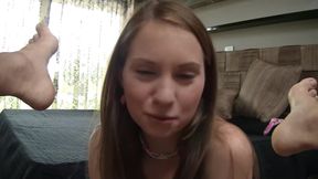 Outstanding girl gives her best while filming