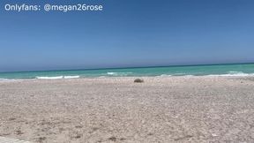 Dry humping hot stones at the beach having orgasm in public