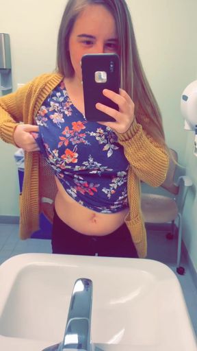 Bathroom mirror selfie