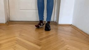BLACK LOAFERS AND ARGYLE SOCKS TIGHT SHOES SORE FEET (PART 2) - MP4 HD