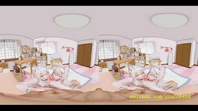 VR180 mmd FuwaMoco BlowJob 3d hololive Hentai