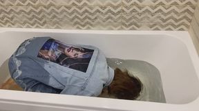 Dunking in denim outfit!