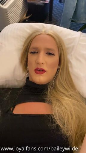 POV Blonde Crossdresser in Chastity Fucked *EXCLUSUVE*