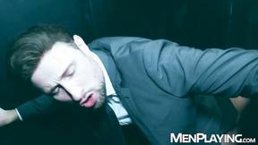 Horny Drew Dixon is bred deep at gloryhole by Muscular Leo La Rosa