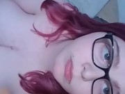 Cute nerd feeling herself
