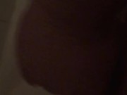 Stocky guy jerking off his soapy cock in the shower with cumshot