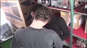 Exclusive video Bareback: Anal fuck in warehouse between horny gays with hard cock