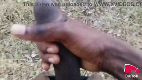 Young Black Man Masturbates in Public Places