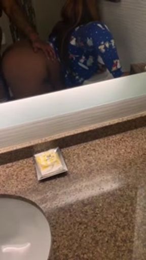 Big booty bitch fucked  in bathroom