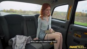 German Redhead Gets Big Dick&#x1F32D; Squirting, Flashing & Hard Fuck In Fake Taxi