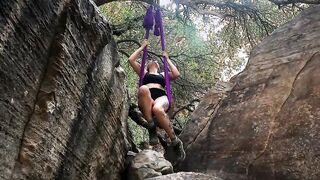 ADULT TIME - Cat Asstrophe's Outdoors Aerial Hammock Masturbation Session