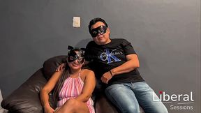 Bondage &mdash;  hotwife is tied up and used in front of her husband