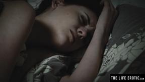 ”Brunette girl fantasies about being tied up while masturbating”