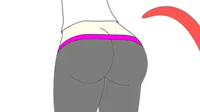 Alluring Anime Babe Seduced by Sinister Worm Monster Through Stretchy Yoga Pants