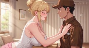 The courier satisfied a horny girl