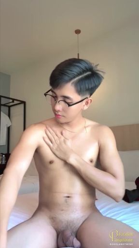 Filipino Boy Oiled Body, Nude Tiktok Dance, Playing with Ass Toys Until He Cum