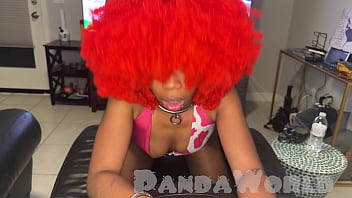 Ebony Redhead Doggy POV Creampie