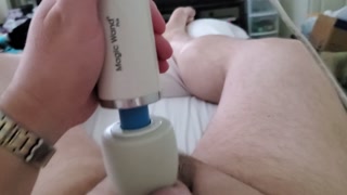 A BOY AND HIS MAGIC WAND TOY IN BED. LOTS OF MOANING AND GROANING AND GRUNTING! TASTE MY PRE-CUM ;)