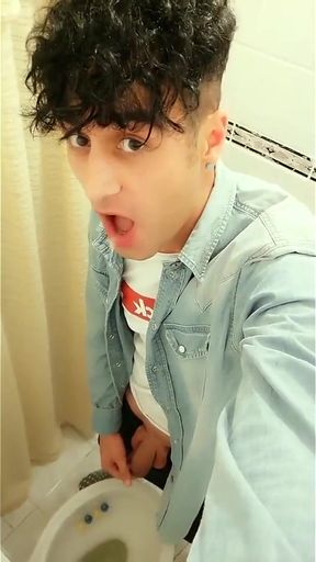 Twink Has His Own Piss, Using Hand for Drinking Pee