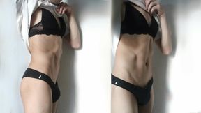 Cute FemBoy 18+ Shows Off in Lingerie for a Sexy Solo Session