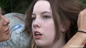 Pale British submissive gets publically pounded