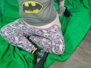 Pantsing challenge: Hands tied behind and pants pulled off: Ugly Fat Girl hairy pussy bbw