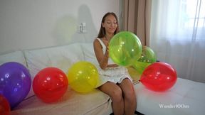 Maya bit and pops all balloons