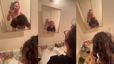 Fucking my stepsister in the bathroom until her big tits bounced