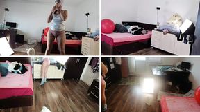 Amateur wife licks ice cream  Latina hairy pussy, big ass