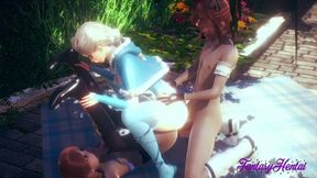 Frozen Hentai - Elsa & Anna in a steamy three-way