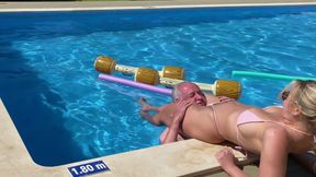 Gina 03 - Pool Shoulder Ride with Toe Sucking and Scissoring