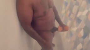 Shower session with toy