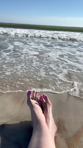 Waves Crashing on Size 16 Feet & Legs